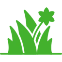 Stylized grass and flower symbol